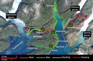 Greenland mountain biking route map