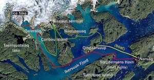 Kayaking Greenland, map