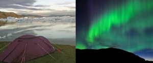 bike, kayak, hike in Greenland. Tents and northern lights